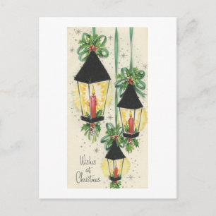 Cartes Pour Fêtes Annuelles Lanternes de Noël Vintage
