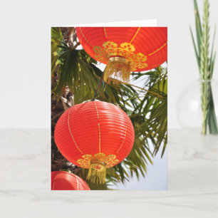Cartes Pour Fêtes Annuelles lanternes rouges