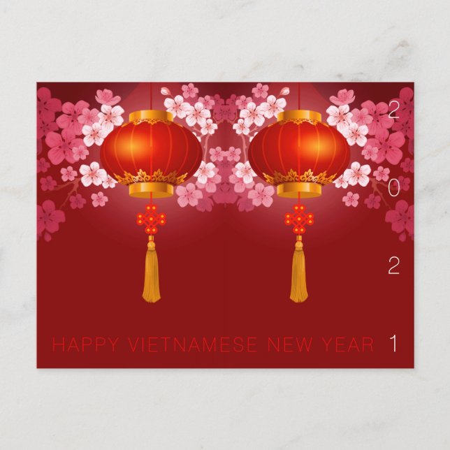 Cartes Pour Fêtes Annuelles Lanterns Hao Dao Happy Vietnamien Nouvel An HPC (Devant)