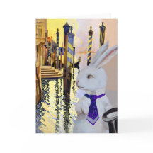 Lapin blanc à Venise, Italie - Anthropomorphes