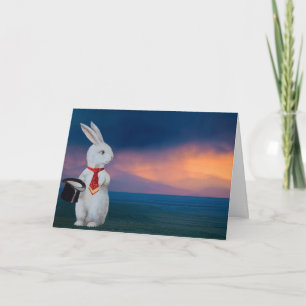 Cartes Pour Fêtes Annuelles Lapin blanc anthropomorphe au Nouveau Mexique