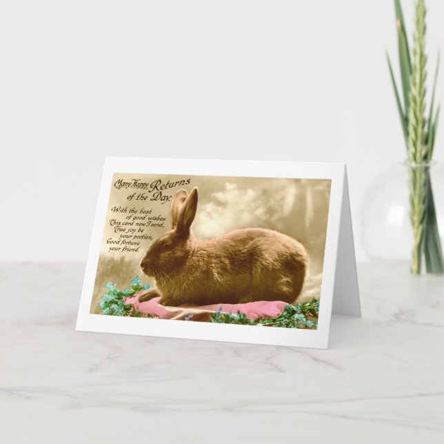 Cartes Pour Fêtes Annuelles lapin Brown (Devant)