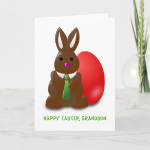 Cartes Pour Fêtes Annuelles Lapin Chocolat Joyeux Petit-fils de Pâques