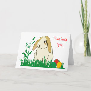 Cartes Pour Fêtes Annuelles Lapin de Lop et oeufs de pâques à oreilles dans