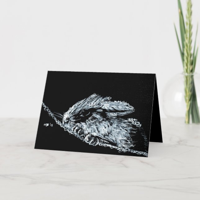 Cartes Pour Fêtes Annuelles Lapin De Neige (Devant)