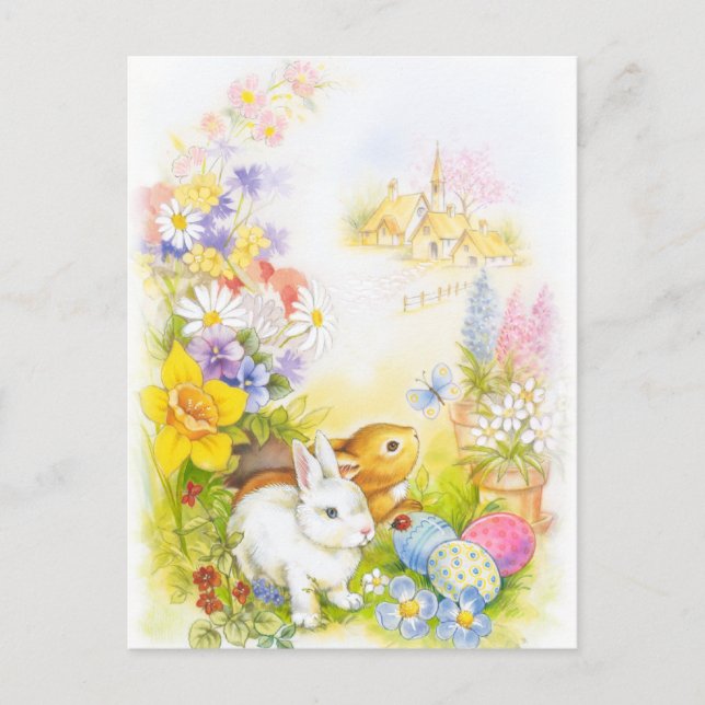 Cartes Pour Fêtes Annuelles Lapin de Pâques (Devant)