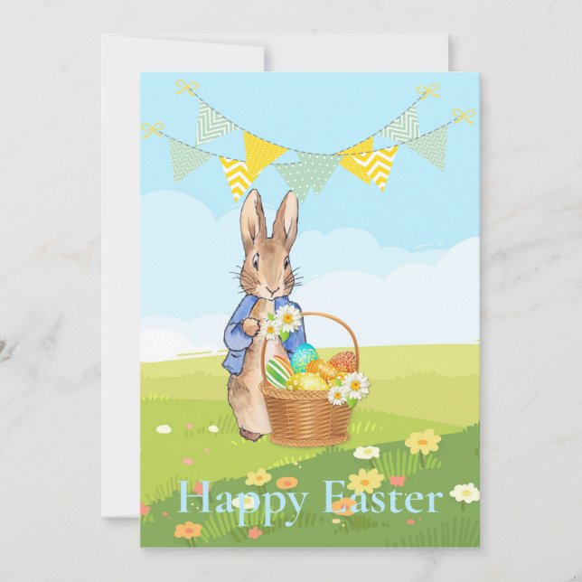 Cartes Pour Fêtes Annuelles lapin de Pâques (Devant)