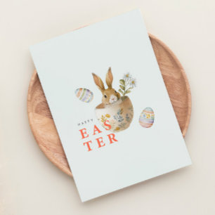 Cartes Pour Fêtes Annuelles Lapin de Pâques à l'aquarelle