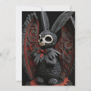 Cartes Pour Fêtes Annuelles Lapin de Pâques avec torsion noire
