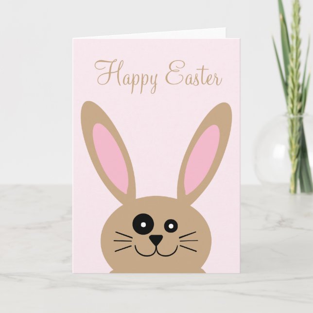 Cartes Pour Fêtes Annuelles Lapin de Pâques Brown (Devant)