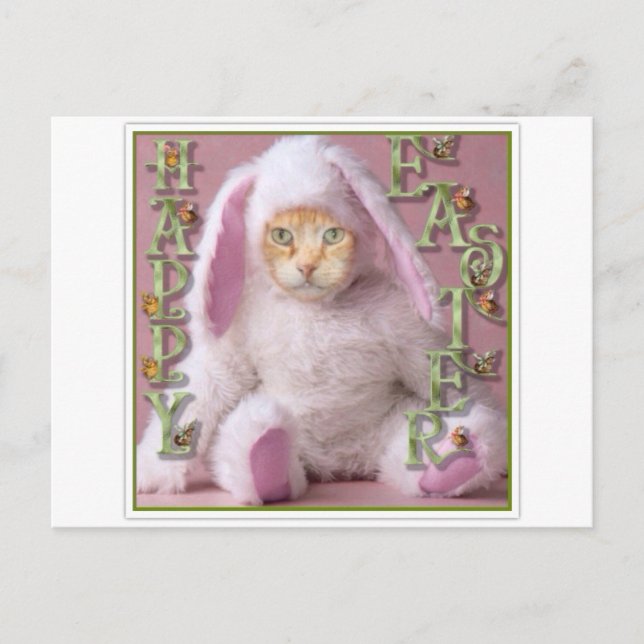 Cartes Pour Fêtes Annuelles Lapin de Pâques de chat Claude (Devant)