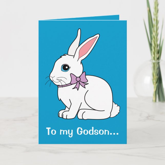 Cartes Pour Fêtes Annuelles Lapin de Pâques de filleul (Devant)