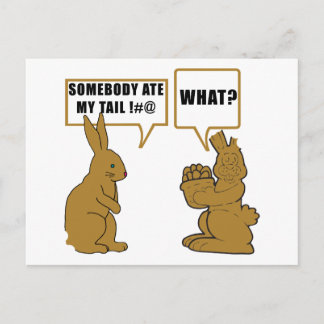 Cartes Pour Fêtes Annuelles Lapin de Pâques drôle de chocolat