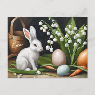 Cartes Pour Fêtes Annuelles Lapin de Pâques et Lily des Fleurs de Vallée