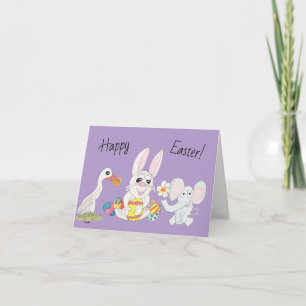 Cartes Pour Fêtes Annuelles Lapin de Pâques et ses amis