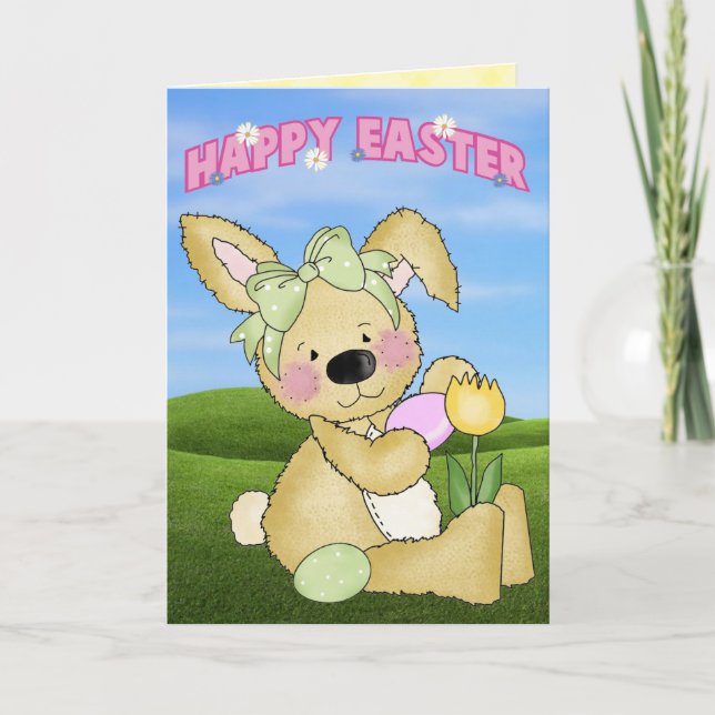 Cartes Pour Fêtes Annuelles Lapin de Pâques heureux (Devant)