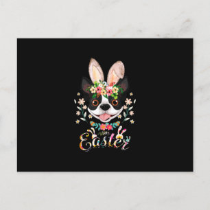 Cartes Pour Fêtes Annuelles Lapin de Pâques heureux Amoureux des Boston Terrie