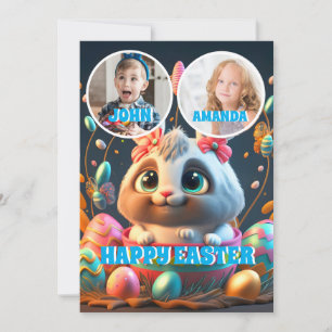 Cartes Pour Fêtes Annuelles Lapin de Pâques lapin Personnalisé Enfants Photo