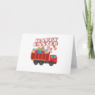 Cartes Pour Fêtes Annuelles Lapin de Pâques Livrant Camion Oeufs de Pâques Pou