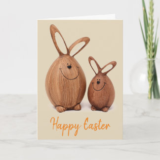 Cartes Pour Fêtes Annuelles Lapin de Pâques mignon en bois
