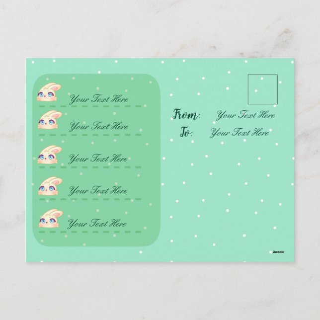 Cartes Pour Fêtes Annuelles Lapin de Pâques mignon serrant un œuf (Dos)