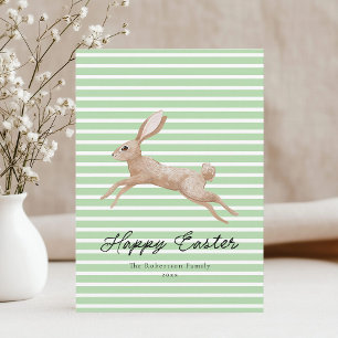 Cartes Pour Fêtes Annuelles Lapin de Pâques rayé