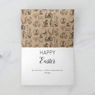 Cartes Pour Fêtes Annuelles Lapin de Pâques vintage et Kraft de poussins Brown