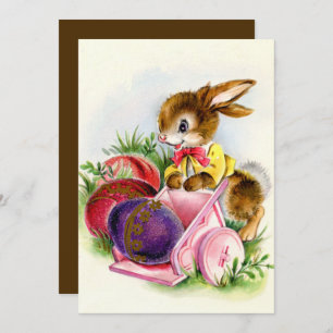 Cartes Pour Fêtes Annuelles lapin de Pâques vintage rétro