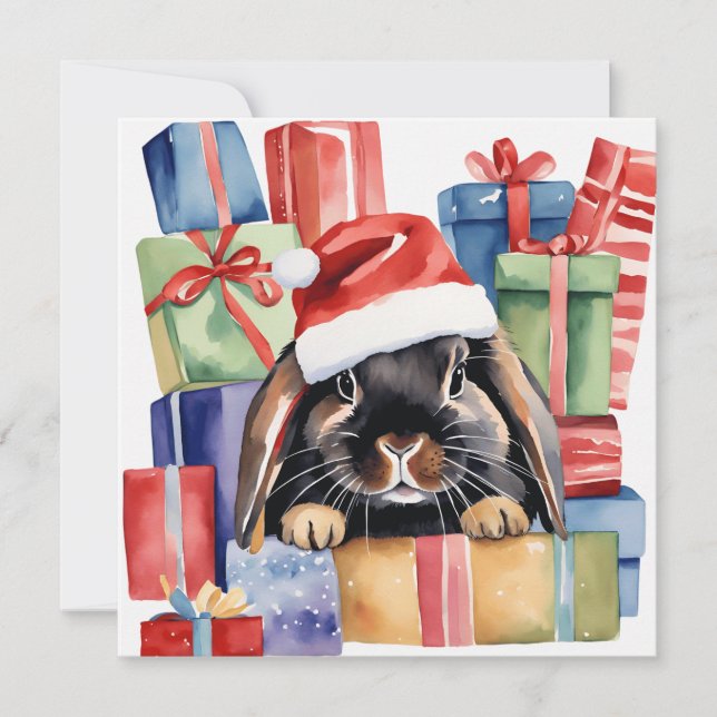 Cartes Pour Fêtes Annuelles Lapin Lapin Lapin Lop Noël (Devant)