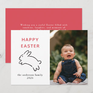 Cartes Pour Fêtes Annuelles Lapin Moderne Élégant Joyeuses Pâques Photo