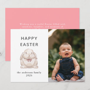 Cartes Pour Fêtes Annuelles Lapin Moderne Élégant Joyeuses Pâques Photo