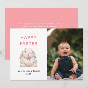 Cartes Pour Fêtes Annuelles Lapin Moderne Élégant Joyeuses Pâques Photo