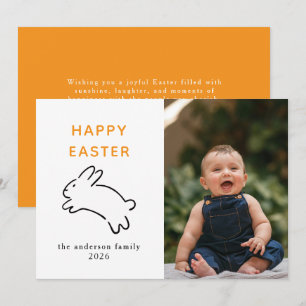Cartes Pour Fêtes Annuelles Lapin Moderne Élégant Joyeuses Pâques Photo