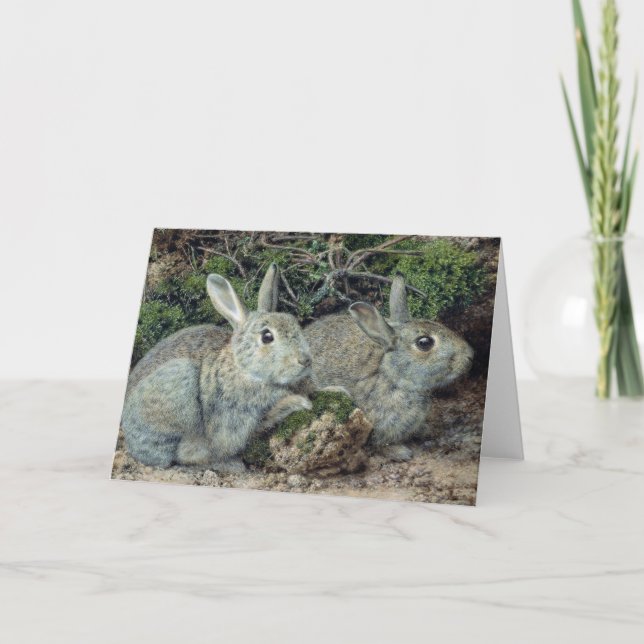 Cartes Pour Fêtes Annuelles Lapins (Devant)