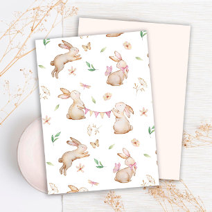 Cartes Pour Fêtes Annuelles Lapins de Pâques aquarelle motif