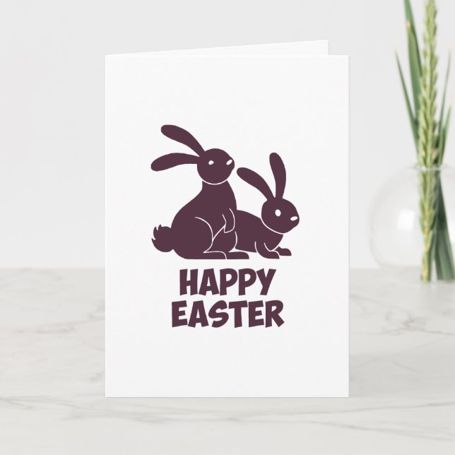 Cartes Pour Fêtes Annuelles Lapins de Pâques heureux (Devant)