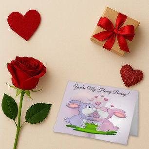 Cartes Pour Fêtes Annuelles Lapins mignons amoureux