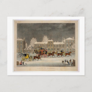 Cartes Pour Fêtes Annuelles L'approche à Noël, gravé par chasse à George