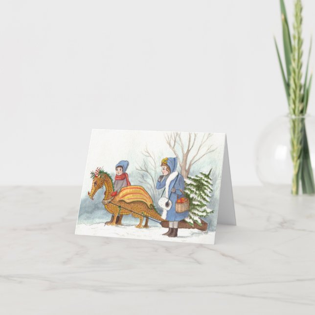Cartes Pour Fêtes Annuelles L'arbre de Noël (Devant)