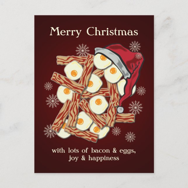 Cartes Pour Fêtes Annuelles Lard et Noël d'oeufs Joyeux (Devant)