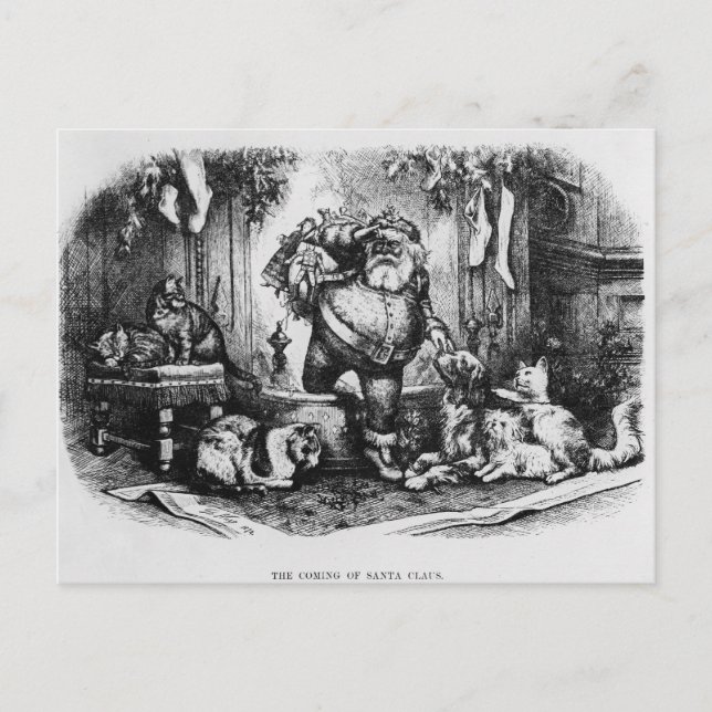 Cartes Pour Fêtes Annuelles L'arrivée du Père Noël, 1872 (Devant)