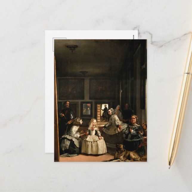 Cartes Pour Fêtes Annuelles Las Meninas par Diego Velazquez (Devant/Arrière en situation)