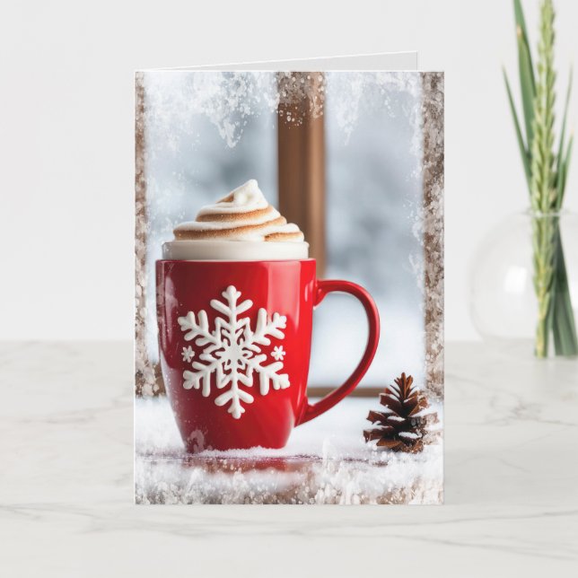Cartes Pour Fêtes Annuelles Latte de Noël dans la fenêtre (Devant)
