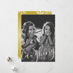 Cartes Pour Fêtes Annuelles Laughing All Way Gold Joyeuses Fêtes Photo