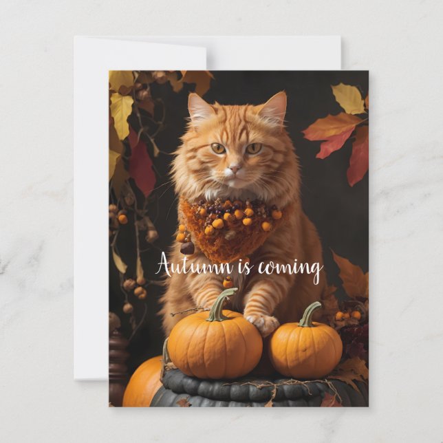 Cartes Pour Fêtes Annuelles L'automne approche (Devant)