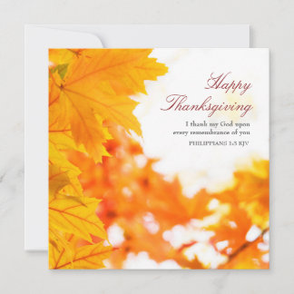 Cartes Pour Fêtes Annuelles L'automne quitte Christian Thanksgiving