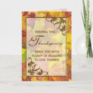 Cartes Pour Fêtes Annuelles L'automne quitte Thanksgiving Day Grey Card
