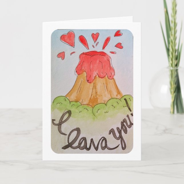 Cartes Pour Fêtes Annuelles Lave I vous je t'aime valentine d'aquarelle (Devant)