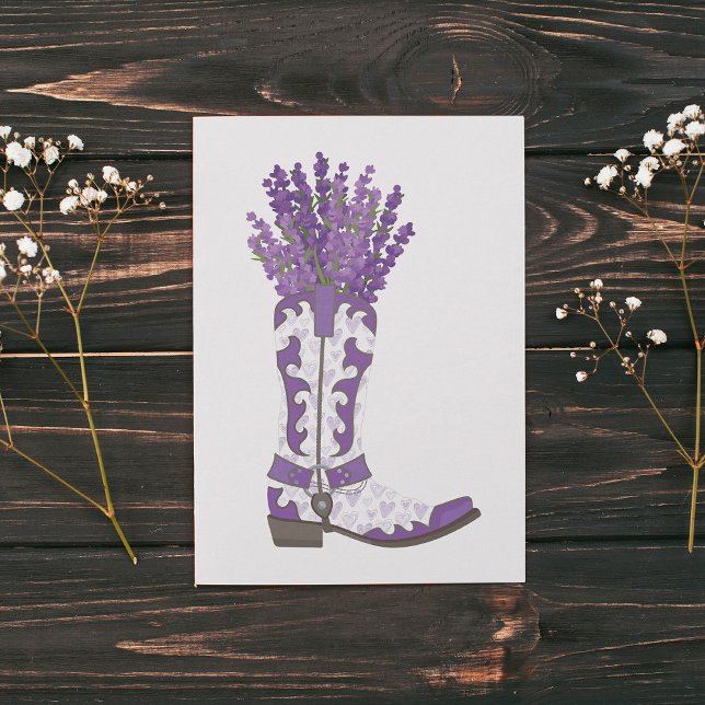 Cartes Pour Fêtes Annuelles Lavender Cowboy Boot (Créateur téléchargé)