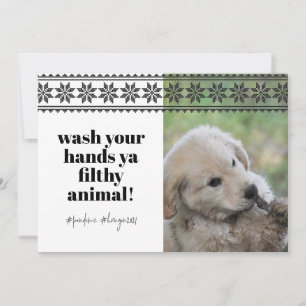 Cartes Pour Fêtes Annuelles Laver les mains 2020 Humour drôle Sweater mignon c